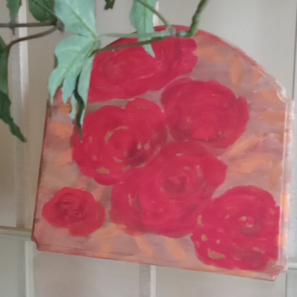 Hand painted Rose Wooden Plaque - Picture 5 of 7